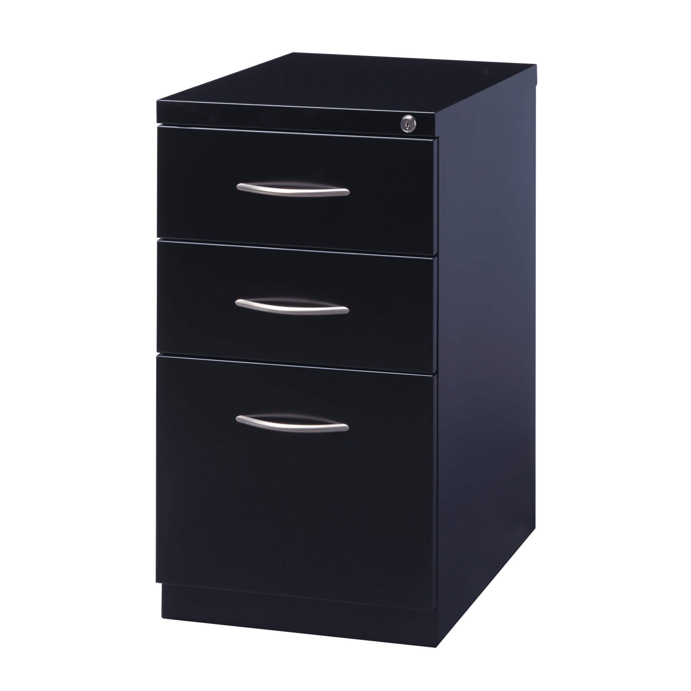 Hirsh 23" Deep Mobile Pedestal File Cabinet 3 Drawer Box-Box-File, Letter Width, Black