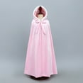 thumbnail image 3 of FRSASU Kids Clothing Kids Baby Girls Solid Outwear Warm Hooded Coat Princess Cloak Cape Pink L(L), 3 of 9