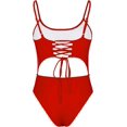thumbnail image 5 of HSHDLDF Womens Scoop Neck Cut Out Front Lace Up Back High Cut Monokini One Piece Swimsuit, 5 of 5