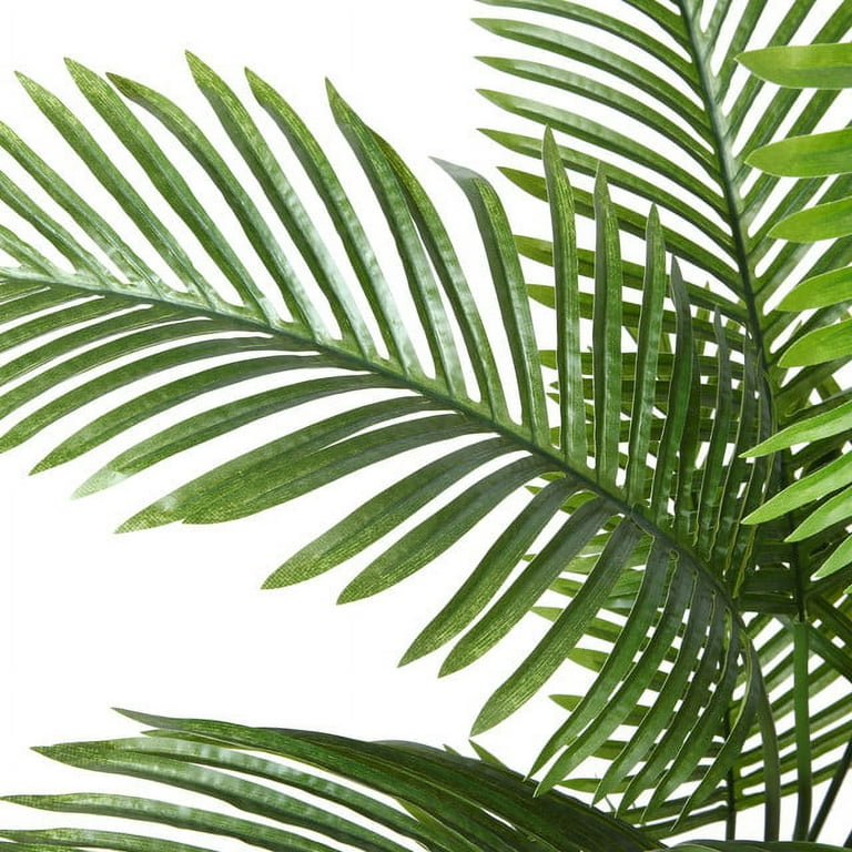 Green Artificial Palm Leaves, Outdoor Faux Palm Fronds Fake