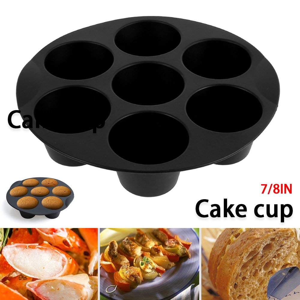 Everso Silicone Cake Mold 7 Hole Round Mold Air Fryer Accessories