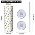 thumbnail image 3 of Pioneer Flower Floral Print Pattern 20oz Skinny Tumbler with Straw & Lid, Double Wall Vacuum Insulated Cup, Leak-Proof, Cup Holder Friendly, Hot 6H Cold 12H, 3 of 6