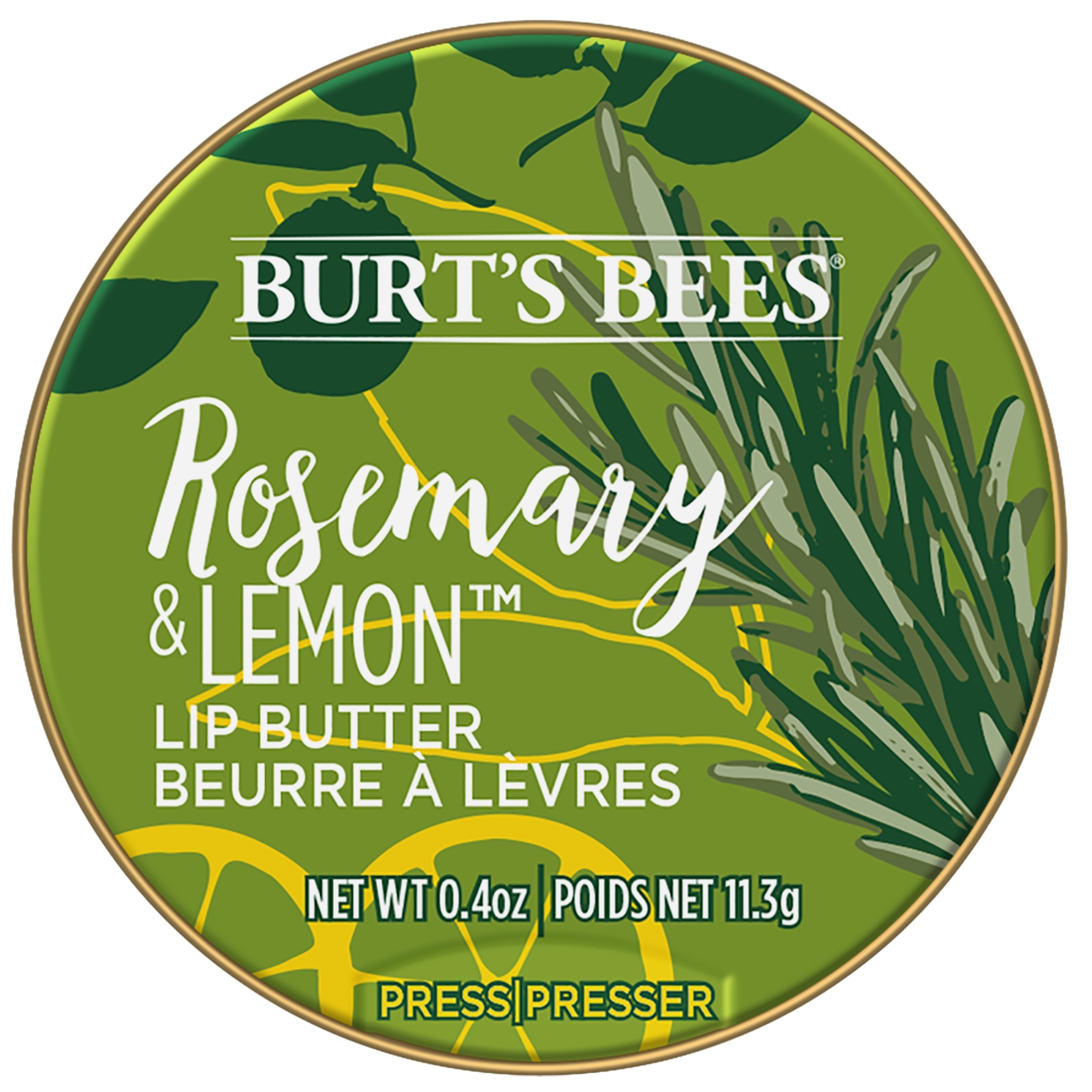 Burts Bees 100% Natural Lip Butter, Rosemary & Lemon, 1 Count