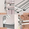 thumbnail image 5 of 3-Tier Towel Racks for Bathroom with Towel Bars Multilayer Hotel Towel Shelf Stainless Steel Wall-Mounted Brushed Finish Holder with Towel Shelves 23 Inches, 5 of 12