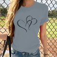 thumbnail image 2 of Dyegold Heart Shirts For Women Summer Casual Cute Funny Graphic Tees Short Sleeve Crew Neck Loose Tops Basic Blouses Tunics, 2 of 7