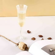 Efavormart 12 Pack - 6 oz - Plastic Champagne Flutes Disposable - Clear - Flared Design - Detachable Clear Base for Weddings, Birthdays, Parties, Receptions, Banquets, Baby Showers, Drinkware, Event