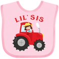 thumbnail image 3 of Inktastic Farmer Tractor Little Sis Girls Baby Bib, 3 of 4