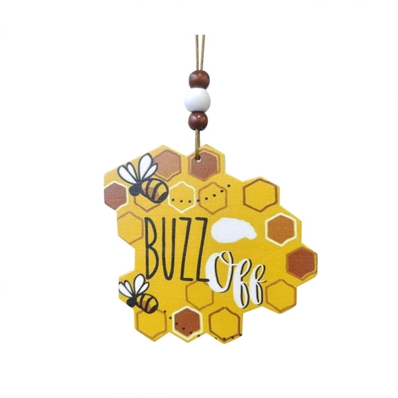 2 Pcs Bee Beehive Ornaments Wood Bumble Bees Cutouts Decorations for Tree Tree Tray Wreath Christmas Festival Bee Kind Sign Crafts Home Hanging Decor