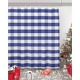 thumbnail image 2 of Rustic Navy Blue White Buffalo Check Plaid Pattern Shower Curtain, Farmhouse Shower Curtains Set with Hooks, Waterproof Fabric Bathroom Curtains Decor Home Accessories,72 X 84 Inch Extra Long, 2 of 6