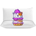 thumbnail image 3 of HAHDAXIA Cat Food Bedding Solid Comforter Set for All Seasons,3 Pieces(1 Comforter+2 Pillowcases),Soft Microfiber Bedding Set Queen(90"x90"), 3 of 7