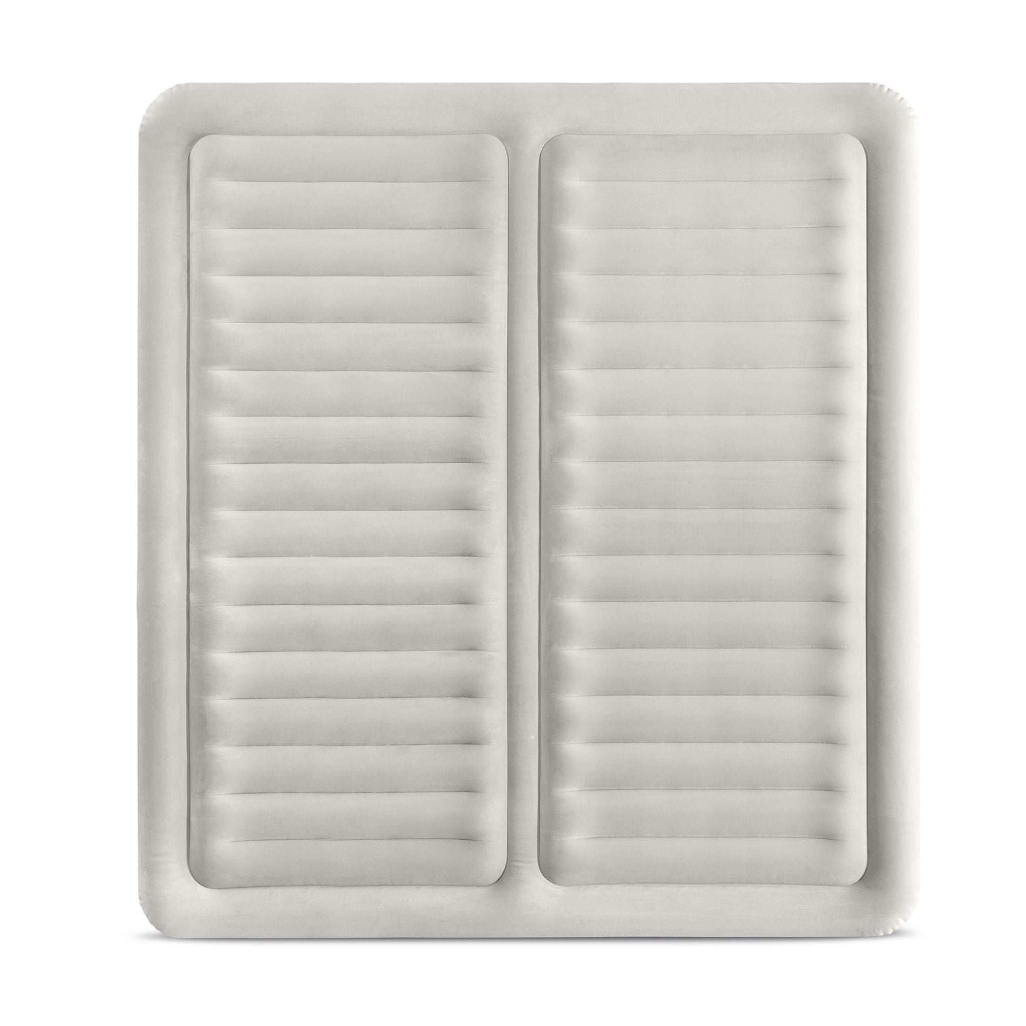 Intex Deluxe Dual Zone 22 Inch King Sized Air Mattress Fiber Tech Construction for Added Comfort and Support with Built in Air Pump, Gray並行輸入品 INTEX King Air Mattress, Dura-Beam Deluxe 22\" Dual Zone Inflatable