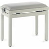 Stagg PB39 IVP VWH Adjustable Piano Bench - Highgloss Ivory with White Velvet Seat Top