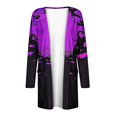 thumbnail image 5 of WFJCJPAF 2024 New Halloween Clearance! Halloween Sweaters for Women,Women's Fashion Halloween Printed Casual Long Sleeved Shirt Cardigan Tops - Purple XXL, 5 of 6