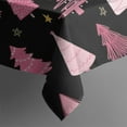 thumbnail image 5 of Black and Pink Christmas Tree Pattern Square Tablecloth,Waterproof Square Table Cover,Wipeable Spillproof Washable Table Cover for Home Kitchen Party Decor 42"X42"(107x107cm), 5 of 6