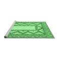 thumbnail image 2 of Ahgly Company Machine Washable Indoor Square Abstract Emerald Green Modern Area Rugs, 3' Square, 2 of 4