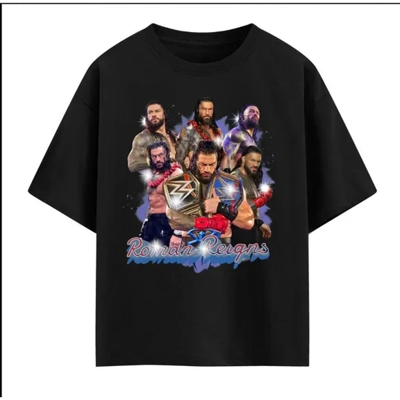 WWE Roman Reigns Black T-Shirt, OTC ,Black Color,Size 2XL