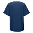 thumbnail image 4 of Xijirk Women's V-Neck T-Shirt Rolled Short Sleeve Casual Loose Fit Summer Tee,M, 4 of 4