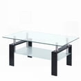 thumbnail image 5 of Tempered Clear Glass 2-Layers Center Table for Living Room, 5 of 5