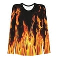 thumbnail image 1 of Daznico T-Shirt à Manches Longues Imprimé à Col Rond pour Femme, Élégant et Décontracté, Haut Confortable pour le Quotidien, 1 of 2