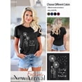 thumbnail image 3 of NFTOEIULA Women Dandelion Graphic Letter Print Crew Neck Short Sleeve T-Shirt, 3 of 7