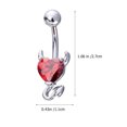 thumbnail image 2 of EeaseCA 1Pc Heart Shape Navel Ring Fashion Navel Button Beautiful Belly Ring for Lady, 2 of 8