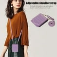 thumbnail image 3 of Tarise Crossbody Wallet Cover Case for Samsung Galaxy Z Flip 4 with Card Holder, Neck Strap/Shoulder Strap Kickstand Slim Purse Hidden Mirror Back Phone Cover for Samsung Z Flip 4 5G 6.7", Purple, 3 of 10