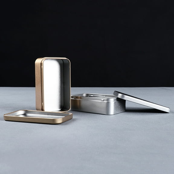 WHAMVOX  4 Pcs Metal Business Card Case Tinplate Tea Box Portable Can Man Office