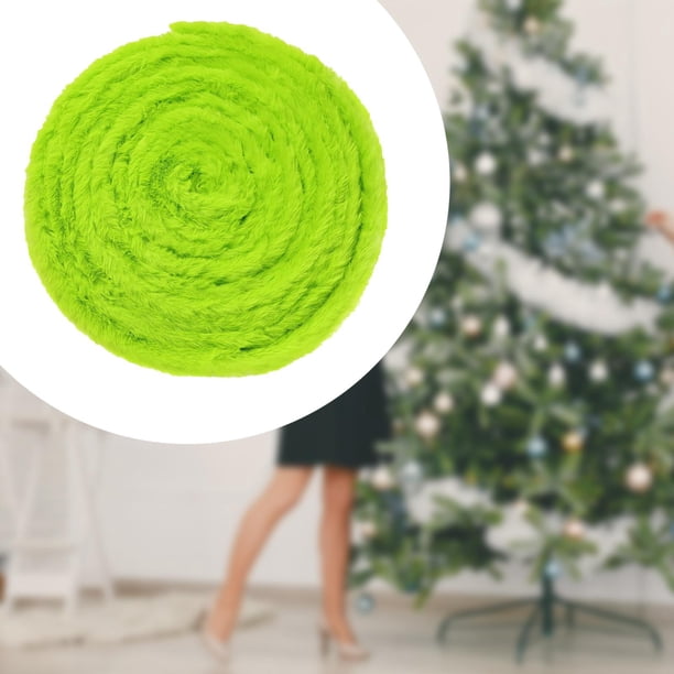 Tiras de piel sintética navideñas, cinta suave y difusa para adorno navideño para capuchas, ropa y guirnaldas Verde