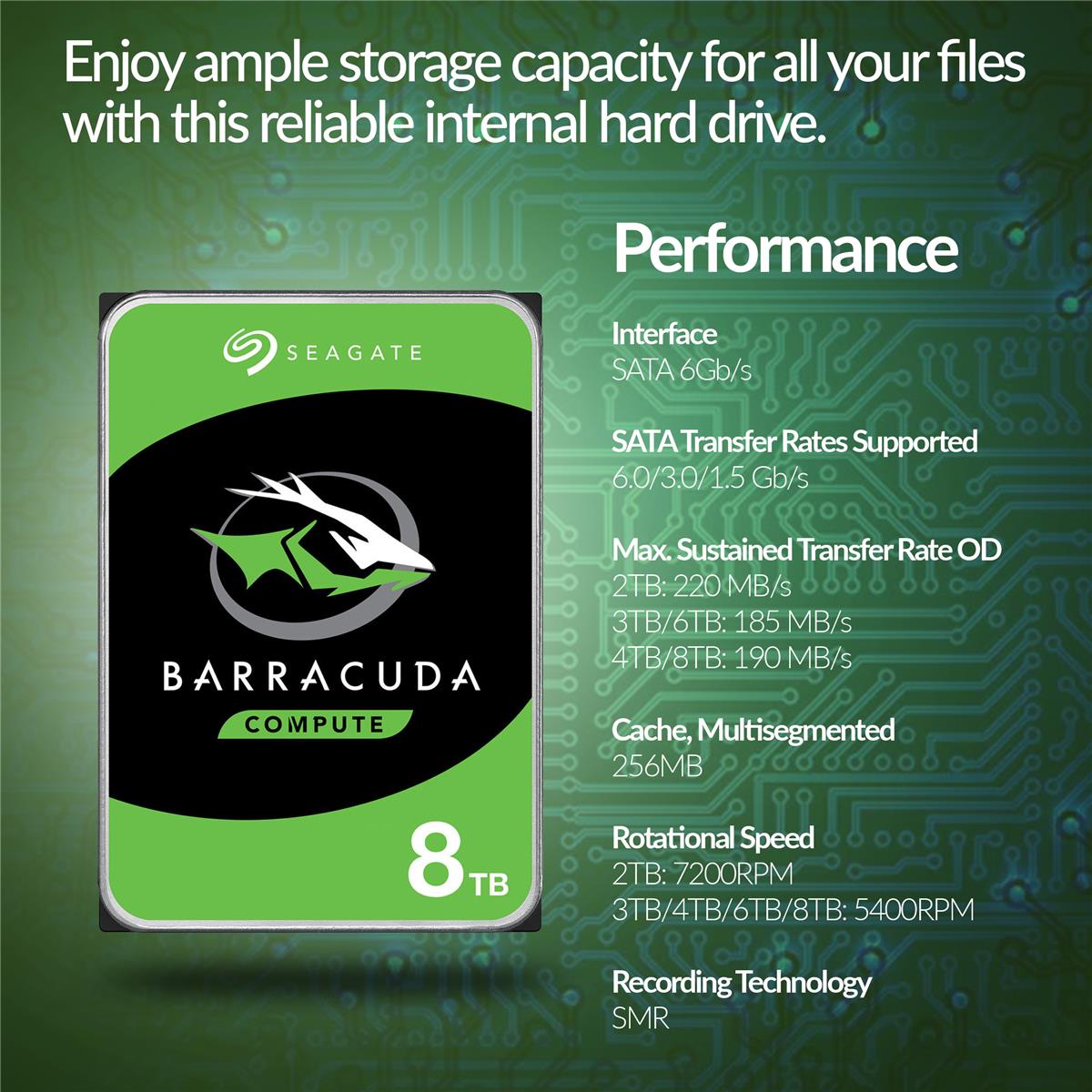 Seagate 2 PACK BarraCuda 8TB SATA III 6 Gb/s 3.5" Internal Hard Drive Kit