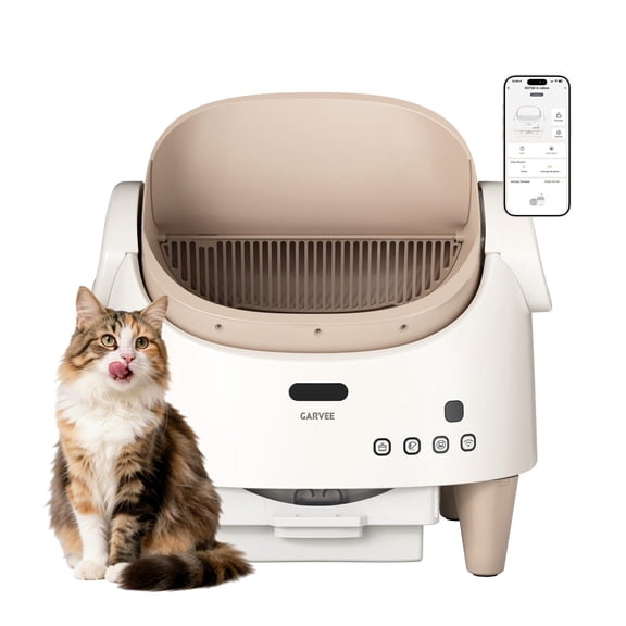 Brown Open-top Smart Self-cleaning Automatic Cat Litter Box