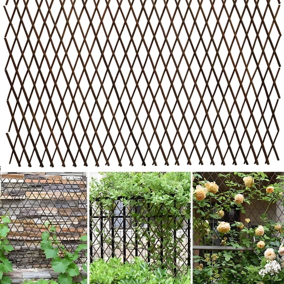 XIBUFE Plant Support Trellis Panel - Willow Expandable Lattice Fence for Outdoor Climbing Plants for Garden,Yard,Patio,Balcony,Greenhouse