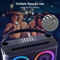 thumbnail image 3 of Seenda Karaoke Machine, Portable Speaker PA Systerm with 2 Wireless Microphones for Adults and Kids, 3 of 9