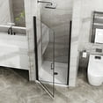 thumbnail image 5 of Kadyn Shower Glass Door, Shower Doors,34"x 72" Pivot Shower Door Combo w/ 35.4" White Acrylic Shower Base, Black Aluminum Finish, 5 of 8