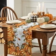 thumbnail image 3 of Thanksgiving Orange Pumpkin Table Runner, Autumn Thanksgiving Kitchen Dining Table Decoration for Home Party Decor 13x90 Inches, 3 of 9