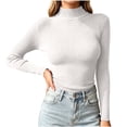thumbnail image 2 of Xdegoge Womens Mock Neck Ribbed Sweater Long Sleeve Slim Fit Pullover Basic Lightweight Stretchy form Fitting Fall Winter Casual Layering Thermal Tops Knitwear, 2 of 7