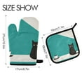 thumbnail image 2 of Yayeee Oven Mitts and Pot Holder Set of 2 Heat Resistant Kitchen Gloves Baking Hot Pad, Black Cat and Coffee, 2 of 5