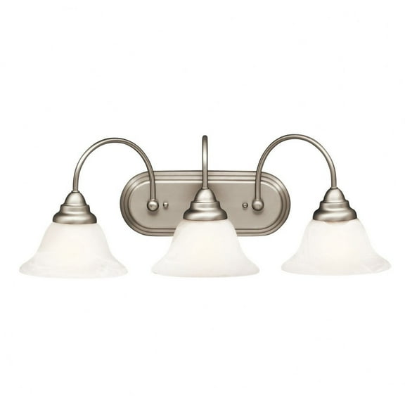 Kichler Telford 24.75 3 Light Vanity Light with Alabaster Swirl Glass in Brushed Nickel