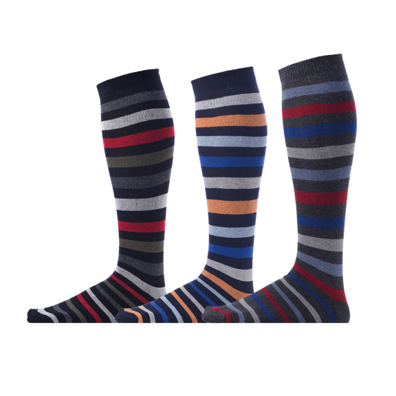 Pierre Henry Over the Calf Socks for Men (3 pairs) | Cotton Over the Calf Dress Socks