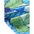 thumbnail image 5 of Top impreso con hojas Inspire Chic para mujer, cuello redondo, semi-translúcido, crop, color azul, 5 of 5