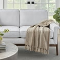 thumbnail image 2 of Nourison Life Styles Moroccan Stripes Beige 50" x 60" Throw Blanket, 2 of 4