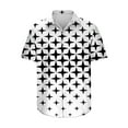 thumbnail image 5 of EQWLJWE Dress Shirt for Men's Geometric Beach Shirts Casual Button Up Short Sleeves 3D Non Positioning Printed Shirt Party Outfit Fun Holiday Costumes for Outdoor Activities, 5 of 5