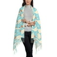 thumbnail image 2 of Honeii White Geese and Flower Print Scarf Oversized Scarf Tassel Fall Winter Thick Scarf Warm Shawl Women,Women's Scarves & Wraps, 2 of 8