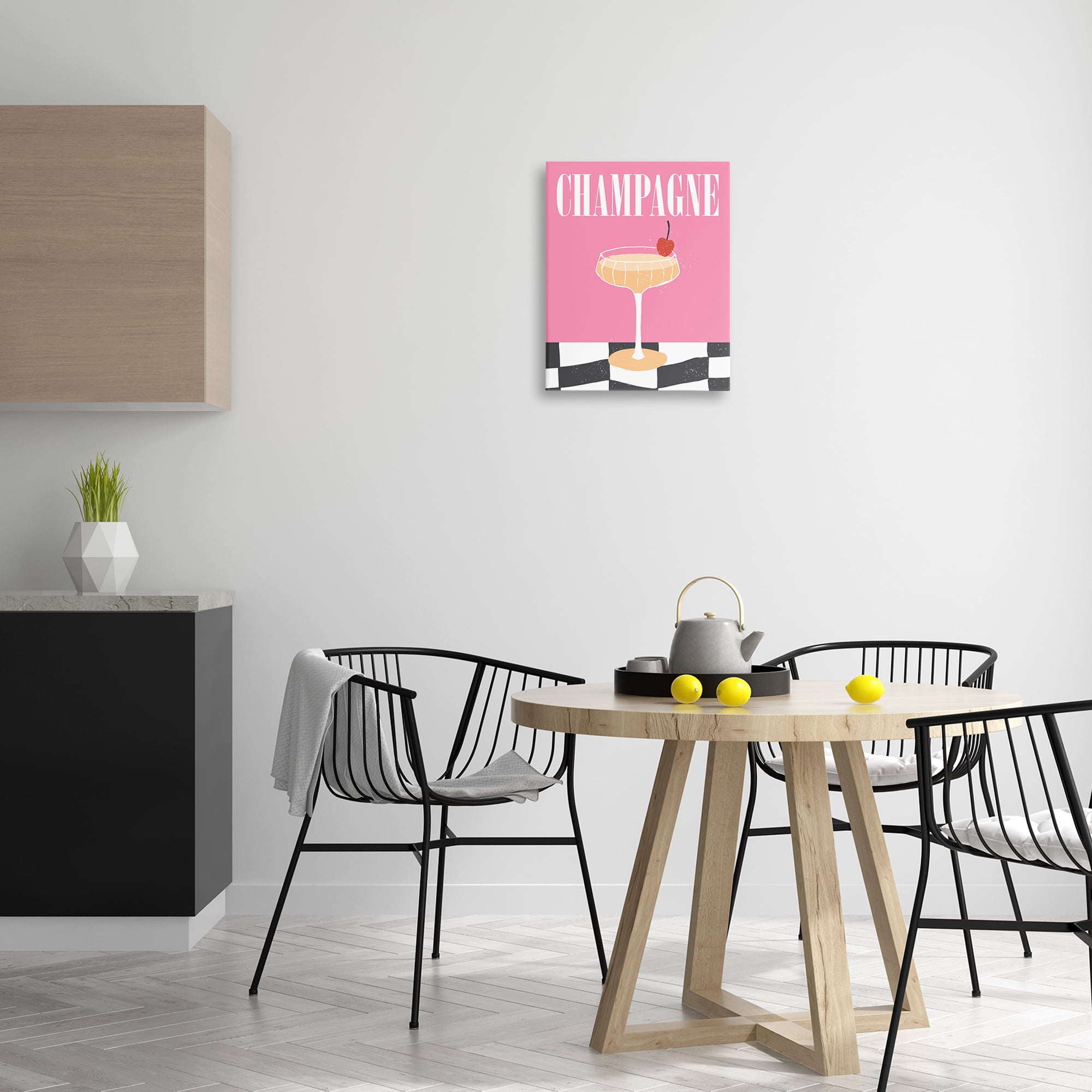 Stupell Industries Champagne with Cherry Food & Beverage Painting Wrapped Canvas Art Print Wall Art, 16 x 20