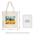 thumbnail image 3 of Stylish Tote Bag with " SAALT SAND " in teal and orange featuring a palm tree graphic Perfect for shopping travel and parties, 3 of 4