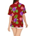 thumbnail image 4 of HAPPY BAY Hawaiian Shirts Womens Casual Summer Beach Party Blouse Shirt Open Front Tops Blouses Button up Short Sleeve Dress Shirts Dresses for Women S Floral Orchids, Red, 4 of 4