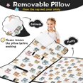 thumbnail image 3 of Cat and Bowtie White Pattern Teens Toddler Nap Mat with Pillow, Sleeping Mat Bag for Preschool Daycare 60"x20", 3 of 6