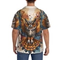 thumbnail image 3 of Kdxio Men's Hawaiian Shirt for Men Short Sleeve Shirt Colorful Owl Tattoo Art Summer Casual Holiday Beach Button Down T-Shirts, 3 of 5