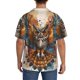 thumbnail image 3 of Fotbe Colorful Owl Tattoo Art Camisa Estampada de Manga Corta para Hombre, Casual de Verano, Estilo Playero, Sin Arrugas-XX-Large, 3 of 5
