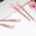 thumbnail image 3 of 3 Pcs Rose Gold Ballpoint Pens Metal Pen Bling Dynamic Liquid Sand Pen Pretty Pens With Refills Black Ink Office Supplies Gift Pens For Christmas Wedding Birthday, 3 of 6