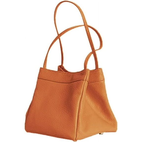 HMSHA Leather Handbags for Women Square Bucket Bag Stylish Satchel Handbag Tote for Travel Work
